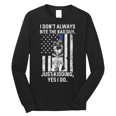 K9 Police Officer German Shepherd Funny Thin Blue Line Long Sleeve Shirt
