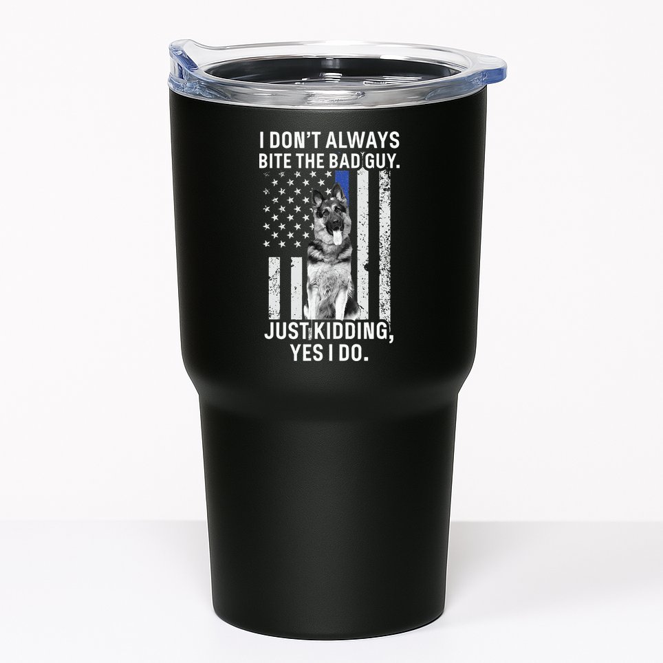 K9 Police Officer German Shepherd Funny Thin Blue Line Tumbler