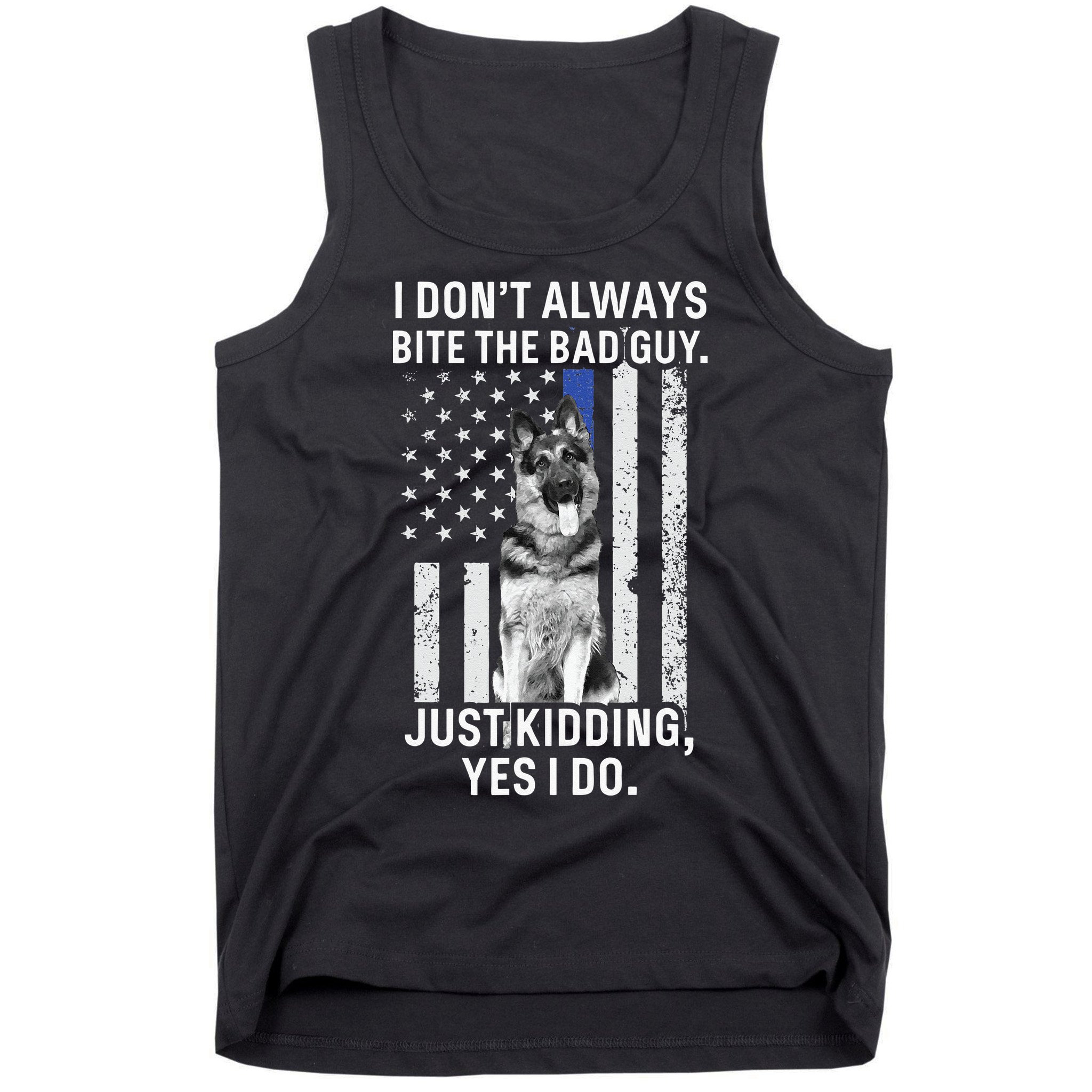K9 Police Officer German Shepherd Funny Thin Blue Line Tank Top