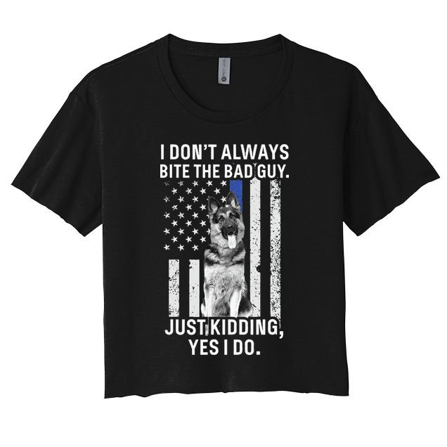 K9 Police Officer German Shepherd Funny Thin Blue Line Crop Top