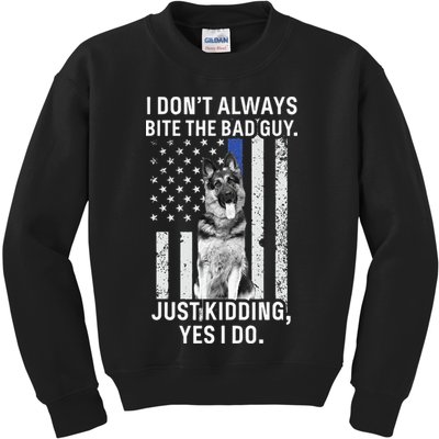 K9 Police Officer German Shepherd Funny Thin Blue Line Kids Sweatshirt
