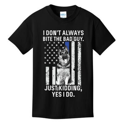 K9 Police Officer German Shepherd Funny Thin Blue Line Kids T-Shirt