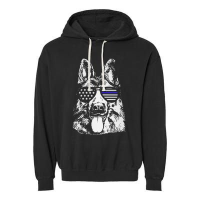 K9 Police Officer Police Dog Thin Blue Line Gift Garment-Dyed Fleece Hoodie