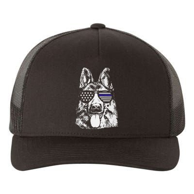 K9 Police Officer Police Dog Thin Blue Line Gift Yupoong Adult 5-Panel Trucker Hat