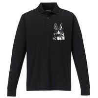 K9 Police Officer Police Dog Thin Blue Line Gift Performance Long Sleeve Polo