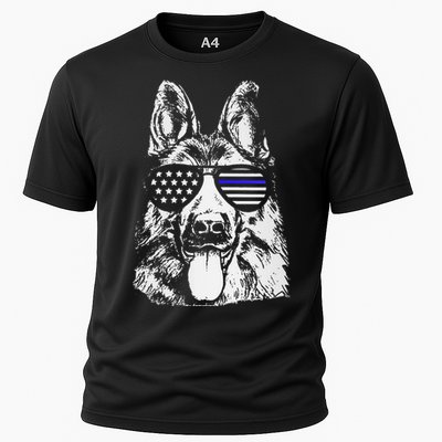 K9 Police Officer Police Dog Thin Blue Line Gift Cooling Performance Crew T-Shirt