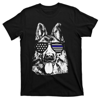 K9 Police Officer Police Dog Thin Blue Line Gift T-Shirt