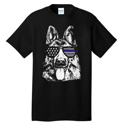 K9 Police Officer Police Dog Thin Blue Line Gift Tall T-Shirt