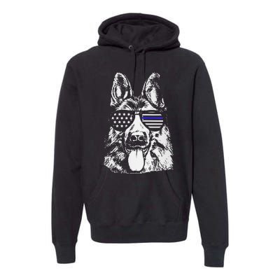 K9 Police Officer Police Dog Thin Blue Line Gift Premium Hoodie