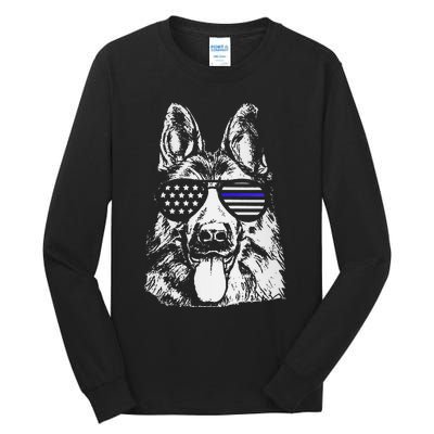 K9 Police Officer Police Dog Thin Blue Line Gift Tall Long Sleeve T-Shirt