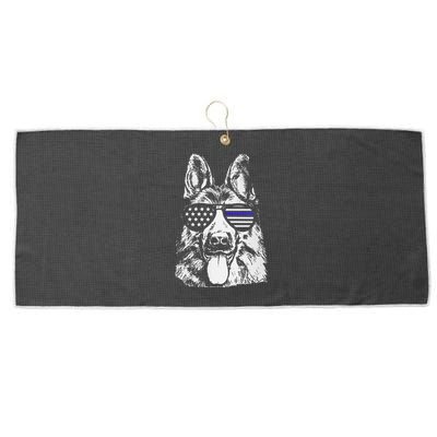 K9 Police Officer Police Dog Thin Blue Line Gift Large Microfiber Waffle Golf Towel