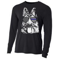 K9 Police Officer Police Dog Thin Blue Line Gift Cooling Performance Long Sleeve Crew