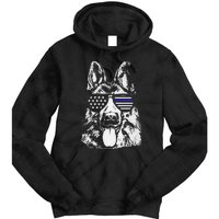 K9 Police Officer Police Dog Thin Blue Line Gift Tie Dye Hoodie