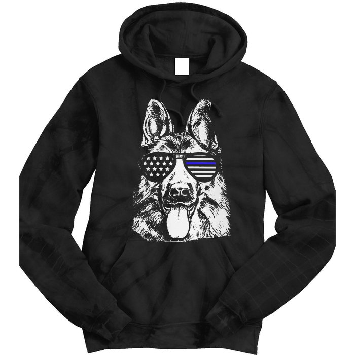 K9 Police Officer Police Dog Thin Blue Line Gift Tie Dye Hoodie