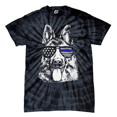 K9 Police Officer Police Dog Thin Blue Line Gift Tie-Dye T-Shirt