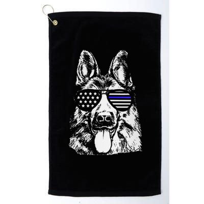 K9 Police Officer Police Dog Thin Blue Line Gift Platinum Collection Golf Towel