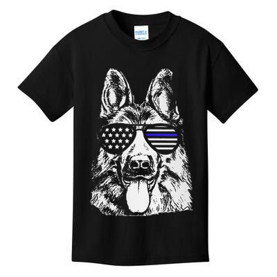 K9 Police Officer Police Dog Thin Blue Line Gift Kids T-Shirt