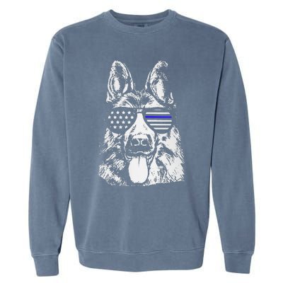 K9 Police Officer Police Dog Thin Blue Line Gift Garment-Dyed Sweatshirt