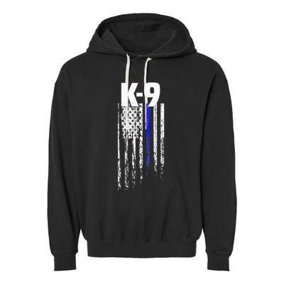 K9 Police Officer USA Flag LEO Cops Law Enforcement Garment-Dyed Fleece Hoodie