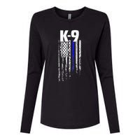 K9 Police Officer USA Flag LEO Cops Law Enforcement Womens Cotton Relaxed Long Sleeve T-Shirt