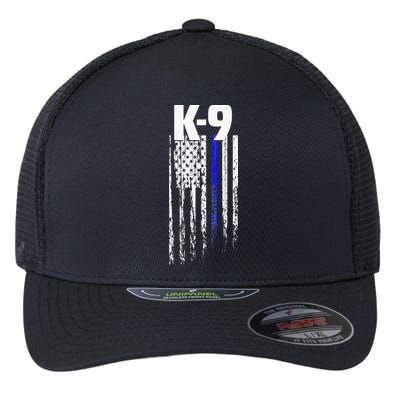 K9 Police Officer USA Flag LEO Cops Law Enforcement Flexfit Unipanel Trucker Cap
