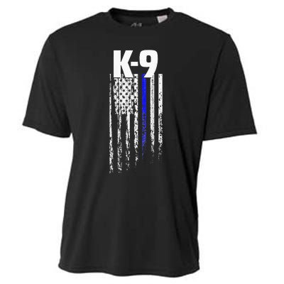 K9 Police Officer USA Flag LEO Cops Law Enforcement Cooling Performance Crew T-Shirt