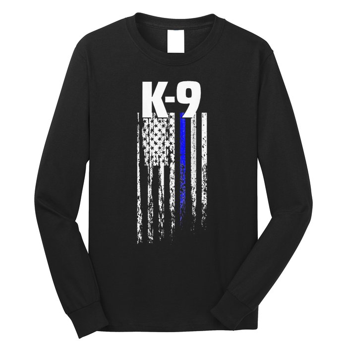 K9 Police Officer USA Flag LEO Cops Law Enforcement Long Sleeve Shirt