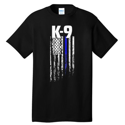 K9 Police Officer USA Flag LEO Cops Law Enforcement Tall T-Shirt