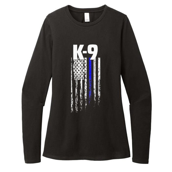 K9 Police Officer USA Flag LEO Cops Law Enforcement Womens CVC Long Sleeve Shirt