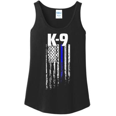 K9 Police Officer USA Flag LEO Cops Law Enforcement Ladies Essential Tank