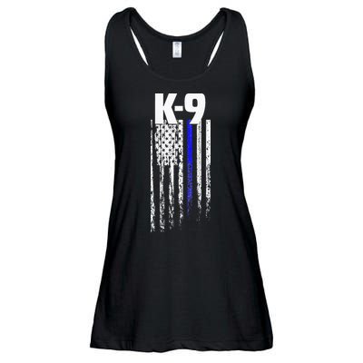 K9 Police Officer USA Flag LEO Cops Law Enforcement Ladies Essential Flowy Tank