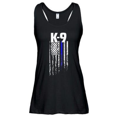 K9 Police Officer USA Flag LEO Cops Law Enforcement Ladies Essential Flowy Tank