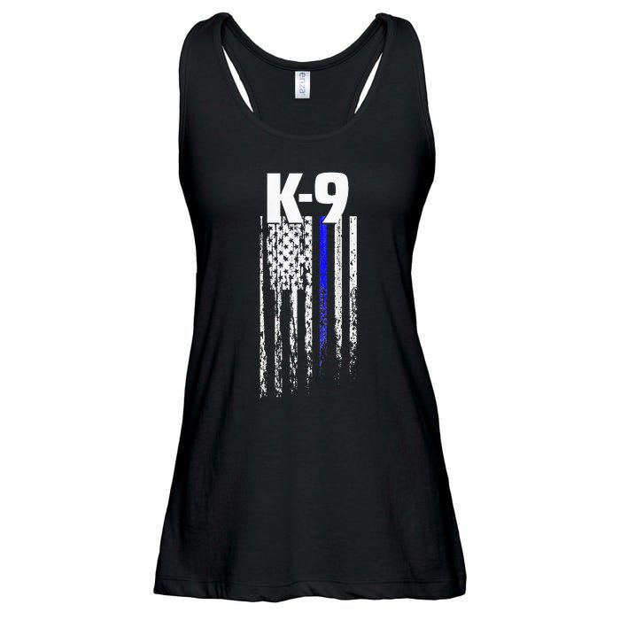 K9 Police Officer USA Flag LEO Cops Law Enforcement Ladies Essential Flowy Tank