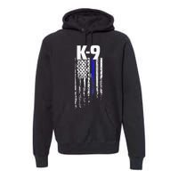 K9 Police Officer USA Flag LEO Cops Law Enforcement Premium Hoodie