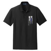 K9 Police Officer USA Flag LEO Cops Law Enforcement Dry Zone Grid Polo