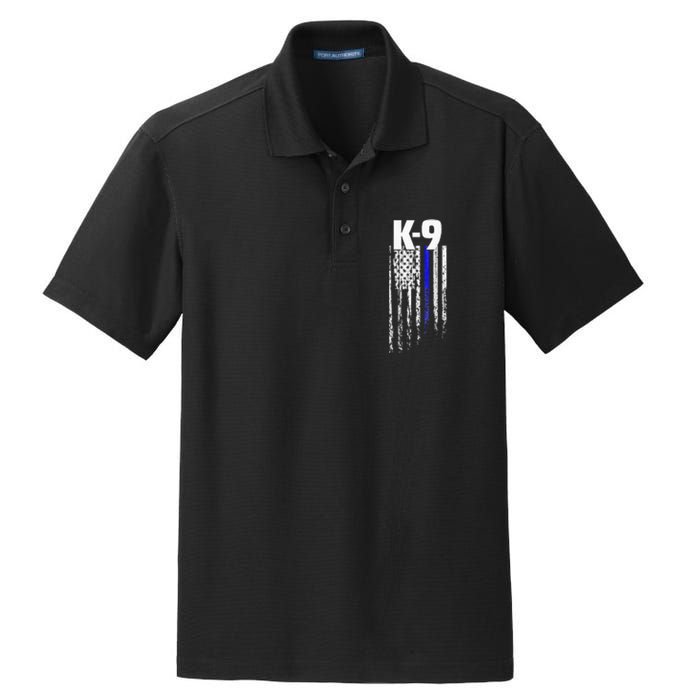 K9 Police Officer USA Flag LEO Cops Law Enforcement Dry Zone Grid Polo