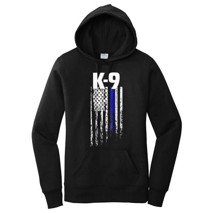 K9 Police Officer USA Flag LEO Cops Law Enforcement Women's Pullover Hoodie