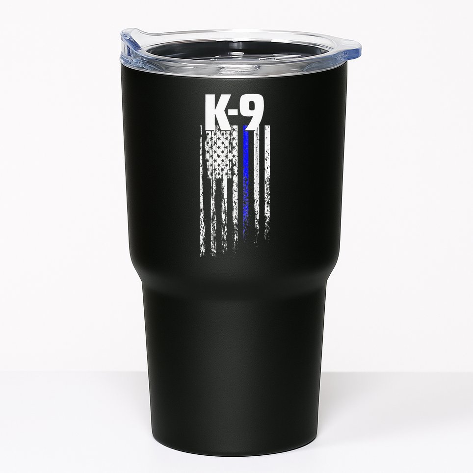 K9 Police Officer USA Flag LEO Cops Law Enforcement Tumbler