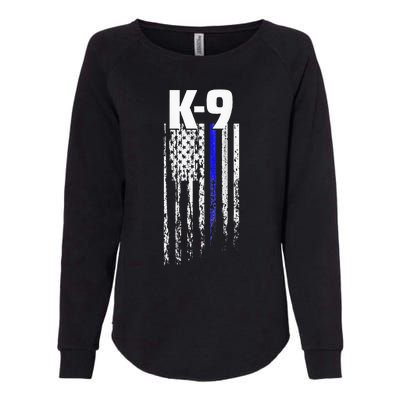 K9 Police Officer USA Flag LEO Cops Law Enforcement Womens California Wash Sweatshirt