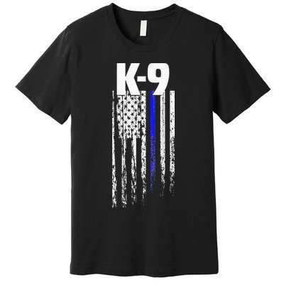 K9 Police Officer USA Flag LEO Cops Law Enforcement Premium T-Shirt