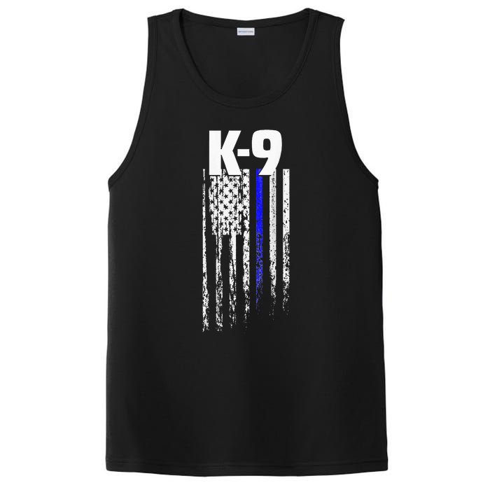 K9 Police Officer USA Flag LEO Cops Law Enforcement PosiCharge Competitor Tank