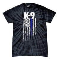 K9 Police Officer USA Flag LEO Cops Law Enforcement Tie-Dye T-Shirt