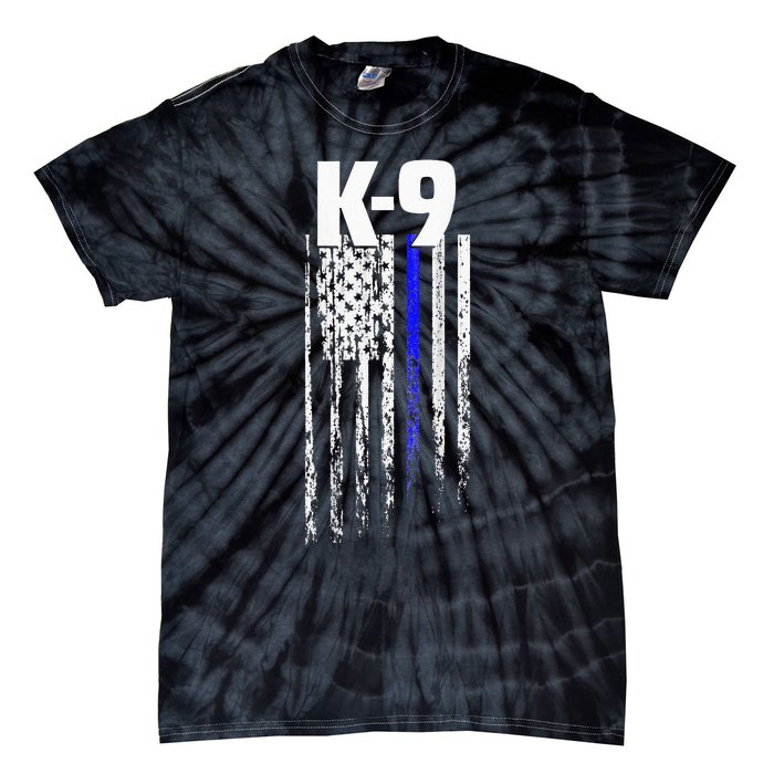 K9 Police Officer USA Flag LEO Cops Law Enforcement Tie-Dye T-Shirt