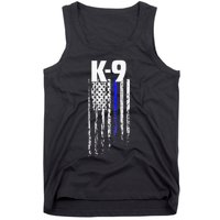 K9 Police Officer USA Flag LEO Cops Law Enforcement Tank Top