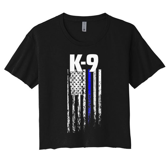 K9 Police Officer USA Flag LEO Cops Law Enforcement Crop Top