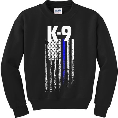 K9 Police Officer USA Flag LEO Cops Law Enforcement Kids Sweatshirt
