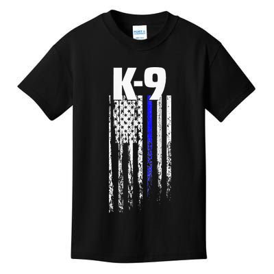 K9 Police Officer USA Flag LEO Cops Law Enforcement Kids T-Shirt