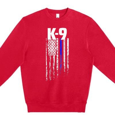 K9 Police Officer USA Flag LEO Cops Law Enforcement Premium Crewneck Sweatshirt