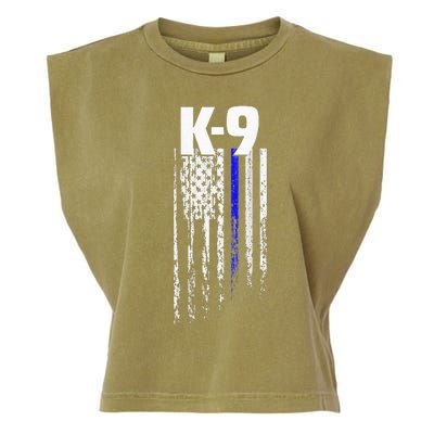 K9 Police Officer USA Flag LEO Cops Law Enforcement Garment-Dyed Women's Muscle Tee