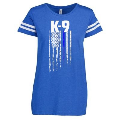 K9 Police Officer USA Flag LEO Cops Law Enforcement Enza Ladies Jersey Football T-Shirt